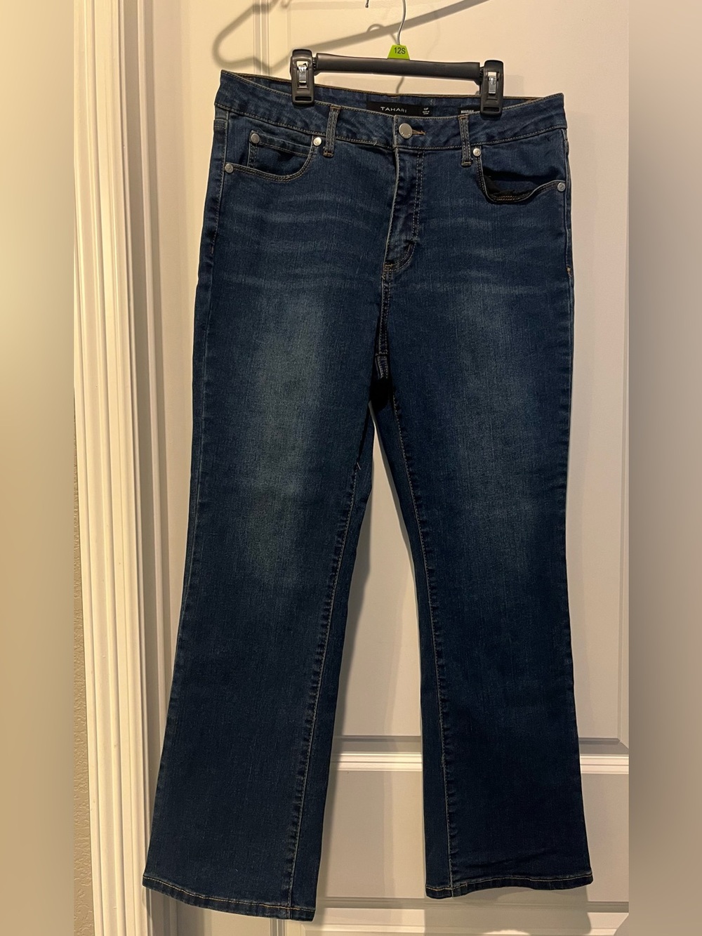 Women’s Petite TAHARI  MARIAN HIGH- RISE Miniboot Blue Denim Jeans  Size 12P